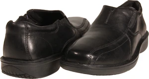 Mocasín Clarks Wader Twin para Hombre Resistente al Desliz Cuero Negro EE. UU. Talla 9.5 ANCHO - Imagen 1 de 3