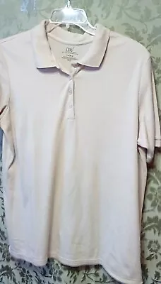 Mujer LBW Tejido Talla Grande L Beige Color 4 Botones Polo Foto 1 de 4