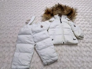 Genuine Moncler Down Snowsuit Jacket Fur 3/6  Months - Picture 1 of 13