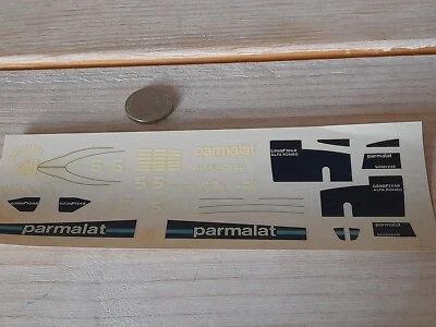 TAMEO 1/43 Brabham Alfa Romeo Parmalat F1 Aufkleber F1 #5 #6 Minichamps Onyx Funke
