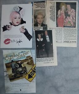 Cyndi Lauper collection 3 clips 1980s plus postcard for "Detour" release 2019