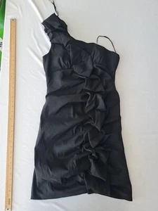 Ladies Formal One Shoulder Dress S.l.Fashions Size 14 Black Ruffle 29448 - Picture 1 of 16