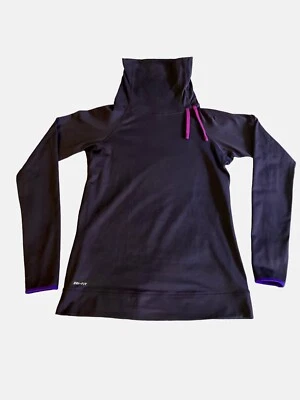 Women’s Nike Turtleneck Pro DRI-FIT Athletic Fleece Lined Shirt Medium Purple - Image 1 of 4