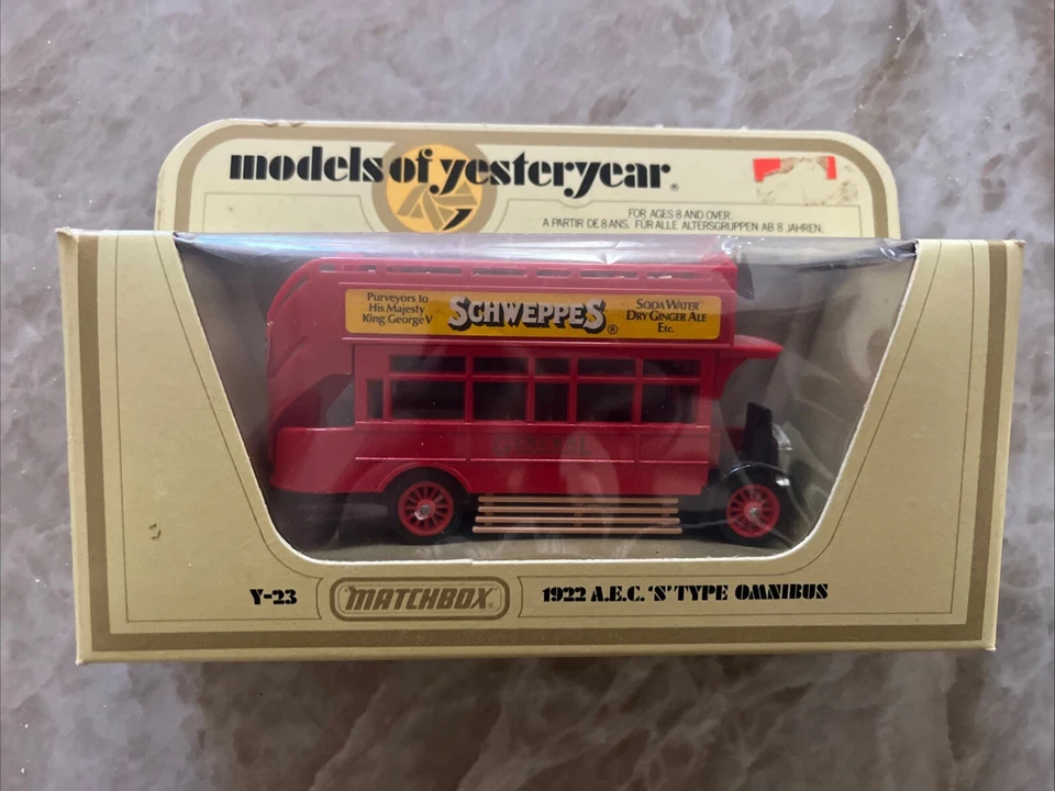 1978 Matchbox Models of Yesteryear 1922 AEC S Type Red Schweppes Omnibus Y-23 - Image 1 of 1