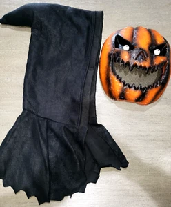 teen boys PUMPKIN MASTER HALLOWEEN COSTUME MASK HOOD DRESS SCARY! size XL MORPH - Picture 1 of 4