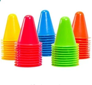 50 Pack Mini Multi Colored Cones Suitable For Classroom Settings Traffic Cones - Picture 1 of 7