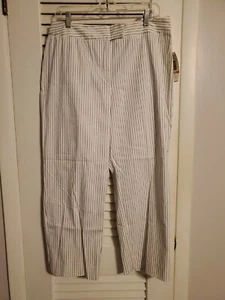 NWT David Brooks Size 12 Black White Stripe Pants Retail $89 New Dress Cropped - Picture 1 of 5