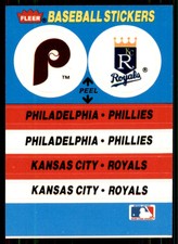 1987 Fleer Team Stickers Philadelphia Phillies/Kansas City Royals Philadelphia