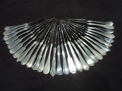 Lote de 30 cubiertos plateados esparcidores de mantequilla retorcidos lote de uso artesanal #1 Foto 1 de 4