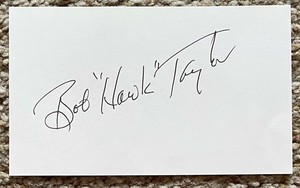 Bob Hawk Taylor signed card - Braves Mets debut 1957 - light crease