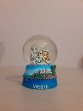 PALLA DI VETRO CON NEVE O BRILLANTI MISURA PICCOLA CITTÀ VIESTE H 7/8 CM