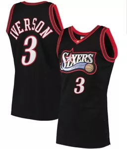 Allen Iverson #3 Black On Court Replica Jersey Men's - Picture 1 of 1