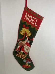 Vintage Imperial Elegance 1991 Santa NOEL Needlepoint Christmas Stocking - Picture 1 of 7