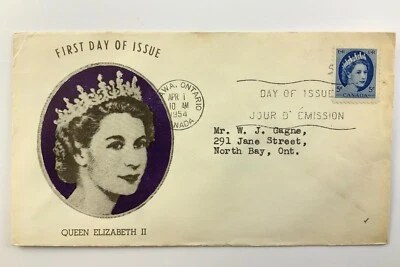 Queen Elizabeth II 1954 FDC First Day of Issue Canada Postage History EE266 - Image 1 of 4