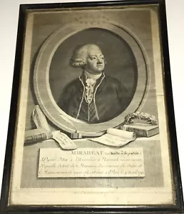 Seltenes orig MIRABEAU ~ französisches revolutionäres antikes Portrait ~ Pierre Audouin Graveur - Bild 1 von 12