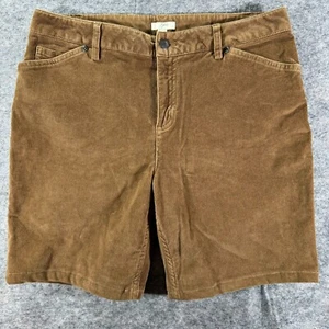 J. Jill Corduroy Shorts Womens Sz 10 Petite Brown Chino 31x6 Stretch - Picture 1 of 9