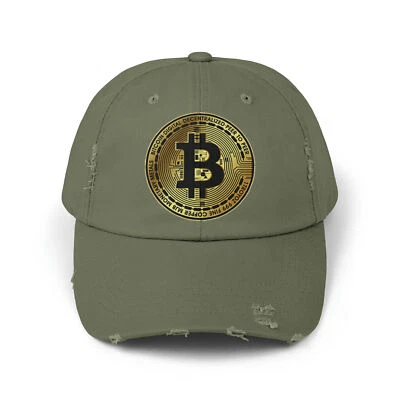 Símbolo Bitcoin 💲 Chapéu boné desgastado 100% algodão cripto tendência logotipo halving rico - Imagem 1 de 4
