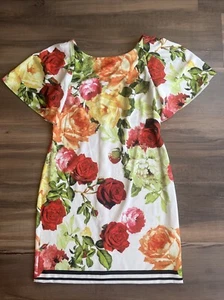 Gabby Skye Women’s Sheath Dress Floral Print Short Bat Sleeves Floral Print 12 - Picture 1 of 19