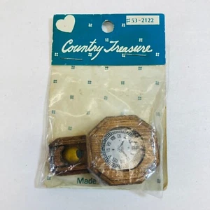 Country Treasure Dollhouse Miniatures Wall Clock Wood Vintage New As is - Picture 1 of 7
