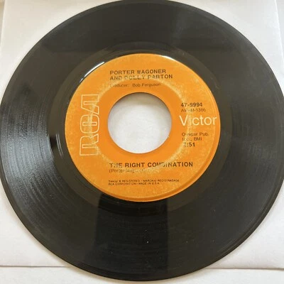 45 RPM vinyl Porter Wagoner  and Dolly Parton, The right combination - Image 1 of 4