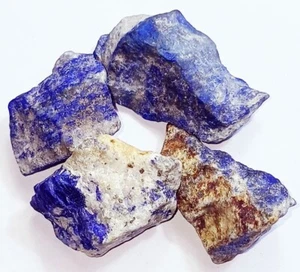 100% Natural Lapis Lazuli Rough 505.05CT / 4 Piezas Certificado Lote Suelto Gema - Picture 1 of 6