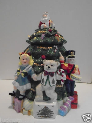 Spode Porcelain Hand Painted Christmas Tree Cookie Jar - Image 1 of 4