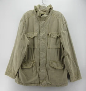 VINTAGE Structure Jacket Men Large Beige Anorak Field Chore Coat 90s Stowaway * - Picture 1 of 12