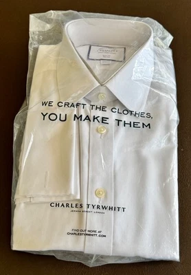 ⚡Charles Tyrwhitt Men's Slim Fit Non Iron Shirt White Size 15.5/33 FRENCH CUFF - Image 1 of 4