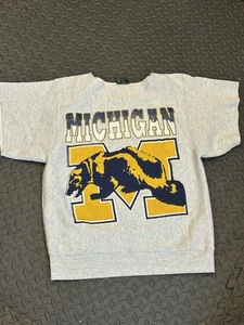 Vtg TSi Michigan Wolverines Size Medium Crewneck Sweatshirt Cutoff USA - Bild 1 von 10