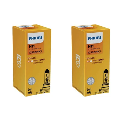 2x Philips Vision H11 Halogen bis zu 30% mehr Licht 55W 12V Autolampen - Bild 1 von 3