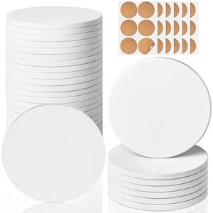 Azulejos de cerámica para manualidades, paquete de 36 posavasos en blanco sin esmaltar con respaldo de corcho para... - Imagen 1 de 6