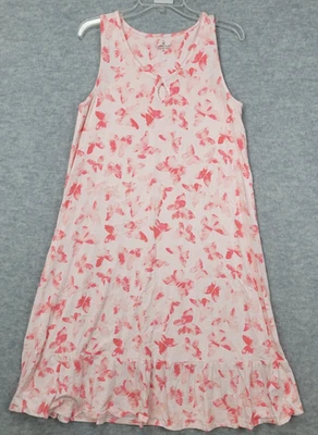 Ночная рубашка Cuddl Duds средней длины без рукавов с коралловым принтом в виде бабочки женская размер M - Изображение 1 из 4