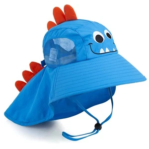Kids Sun Hat UPF 50+ Boy Girl Protection Hat Wide Brim Beach Hats with Mesh a... - Picture 1 of 5
