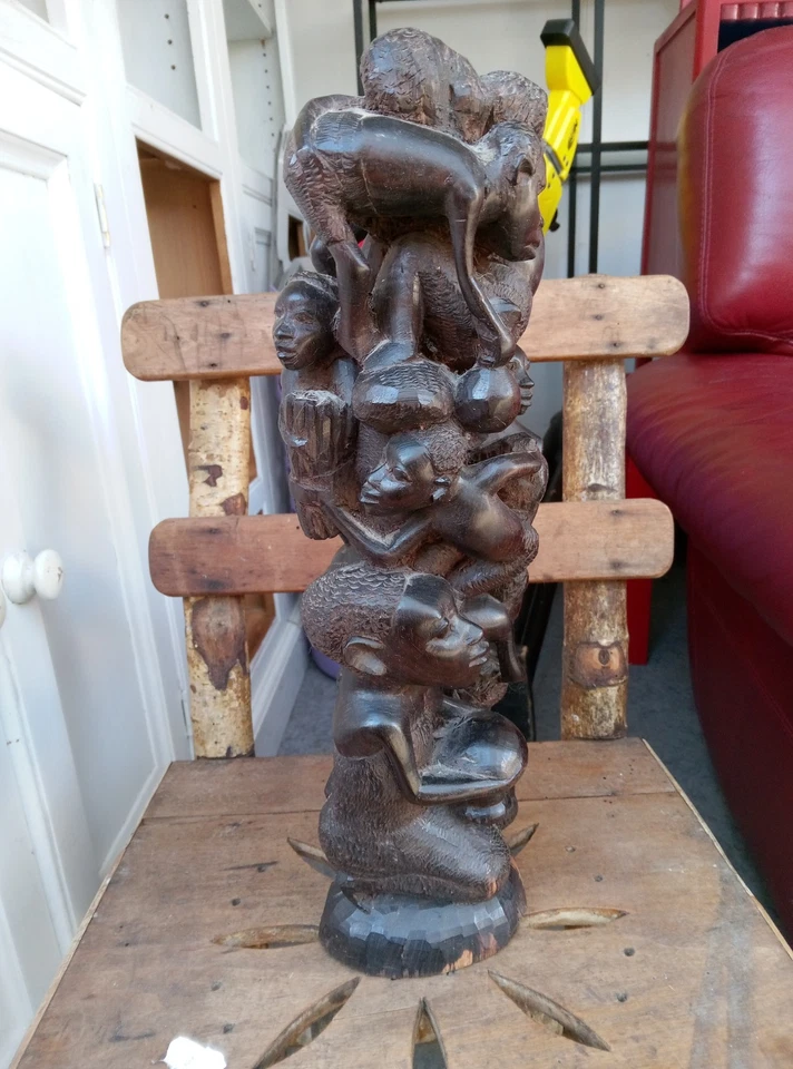 Statue En Bois Africaine Ancienne - Photo 1/4