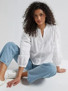 Blusa Levi's Mandy Blanca Manga Larga - X-SMALL (funciona grande) - PVP £70 - NUEVA CON ETIQUETAS - Imagen 1 de 18