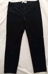 EUC WOMEN OLD NAVY BLACK VELVET PIXIE SKINNY STRETCH HOLIDAY DRESS PANTS 14 x27L - Picture 1 of 11