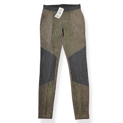 Hue Microsuede 紧身裤女式 S 码浓缩咖啡色块全新带标签 — 第 1/4 张图片