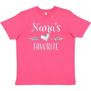 Inktastic Nana's Favorite- Heart Grandchild Youth T-Shirt Nana Grandmother Love - Picture 1 of 10