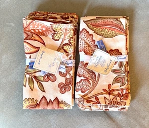 April Cornell neutrale Blumen 100 % Baumwolle 2 Sets von 4/8 Servietten insgesamt Neu mit Etikett - Bild 1 von 5