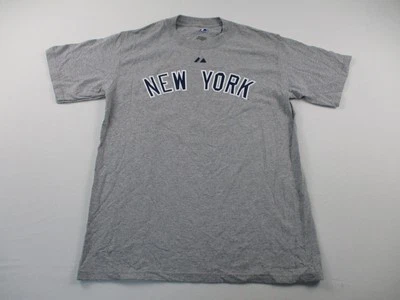 Majestic New York Yankees Shirt Mens Medium Gray Alex Rodriguez 2008 - Image 1 of 4