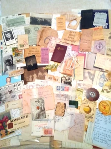 Very Vintage/some Grunge Junk Journal Supplies 190 Pc. - Picture 1 of 8