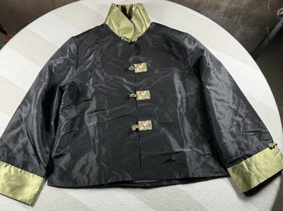 Top kimono chino negro y verde para mujer talla M Foto 1 de 4