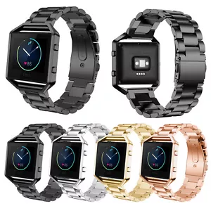 Edelstahl Klappverschluss Uhr Armband Armband + Rahmen für Fitbit Blaze - Bild 1 von 21
