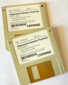 Lot Disquettes 3.5 Compaq Diagnostics PC10.06 PC10.09 + Drivers Vintage - Photo 1/3