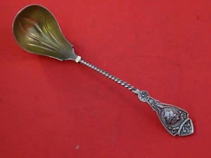 Medallion by Wood & Hughes Sterling Silver Sauce Ladle Gold washed fluted 7 1/4" - Picture 1 of 7