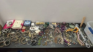 8+ Pound Lb Jewelry Lot Vintage Modern For Craft Searcher Some Wearable Resell - Picture 1 of 22
