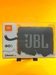 JBL GO 3 Portable Waterproof Portable Bluetooth Speaker -JBLG03BLKAM NEW BLACK - Picture 1 of 3