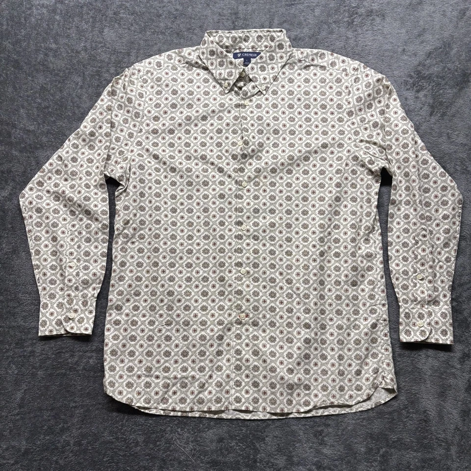 Daniel Cremieux Shirt Mens Large Beige Abstract Button Up Long Sleeve Preppy - Image 1 of 4