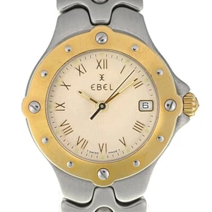 EBEL Sports wave E6087621 Date beige Dial Quartz Ladies Watch O#137941 - Picture 1 of 8
