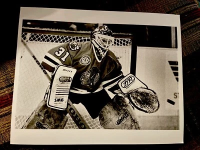 JACQUES CLOUTIER NHL HOCKEY TIPO 1 FOTO MÁSCARA DE PORTERO CHICAGO BLACKHAWKS AHL WHA Foto 1 de 4